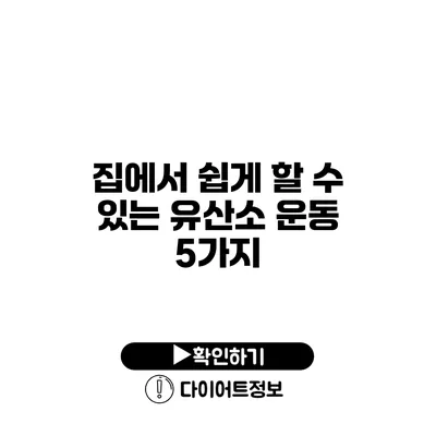 집에서 쉽게 할 수 있는 유산소 운동 5가지