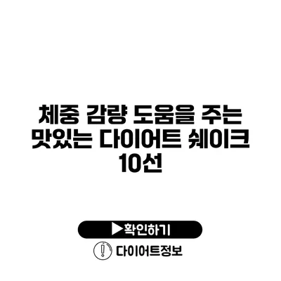 체중 감량 도움을 주는 맛있는 다이어트 쉐이크 10선