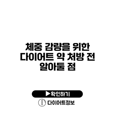 체중 감량을 위한 다이어트 약 처방 전 알아둘 점