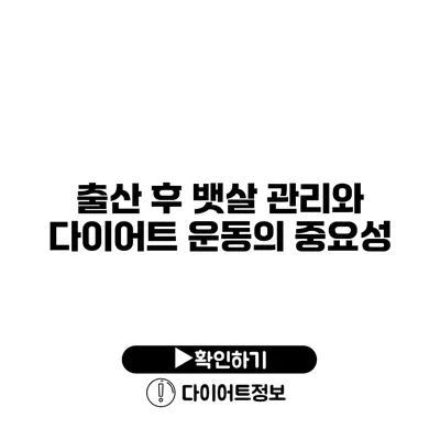 출산 후 뱃살 관리와 다이어트 운동의 중요성