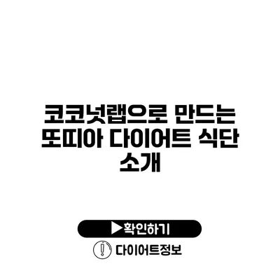 코코넛랩으로 만드는 또띠아 다이어트 식단 소개