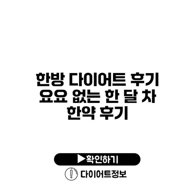 한방 다이어트 후기 요요 없는 한 달 차 한약 후기