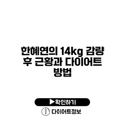 한혜연의 14kg 감량 후 근황과 다이어트 방법