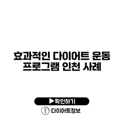 효과적인 다이어트 운동 프로그램 인천 사례