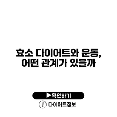 효소 다이어트와 운동, 어떤 관계가 있을까?