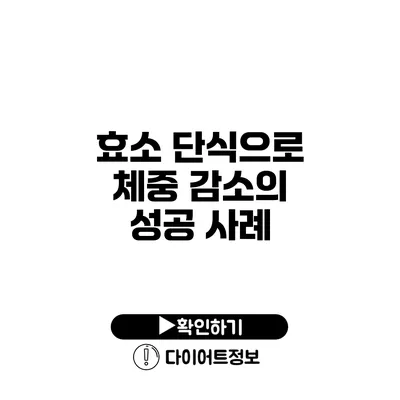 효소 단식으로 체중 감소의 성공 사례