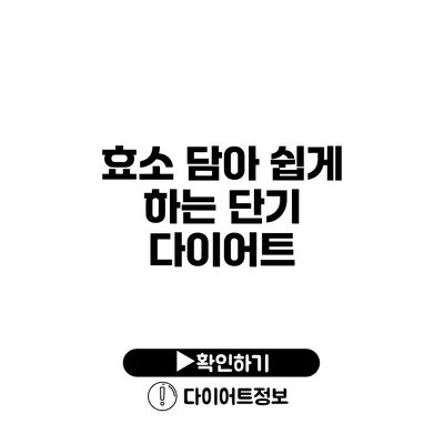 효소 담아 쉽게 하는 단기 다이어트