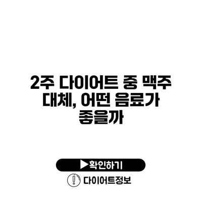 2주 다이어트 중 맥주 대체, 어떤 음료가 좋을까?