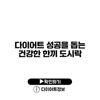 다이어트 성공을 돕는 건강한 한끼 도시락