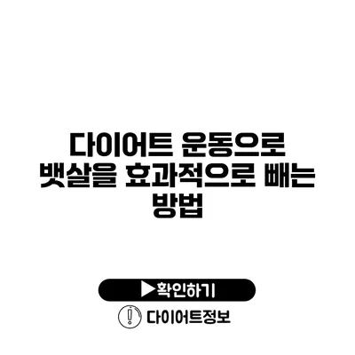 다이어트 운동으로 뱃살을 효과적으로 빼는 방법