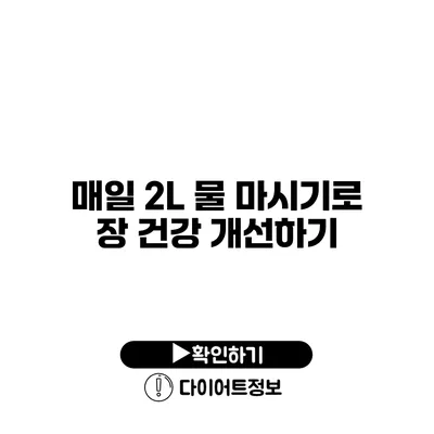 매일 2L 물 마시기로 장 건강 개선하기