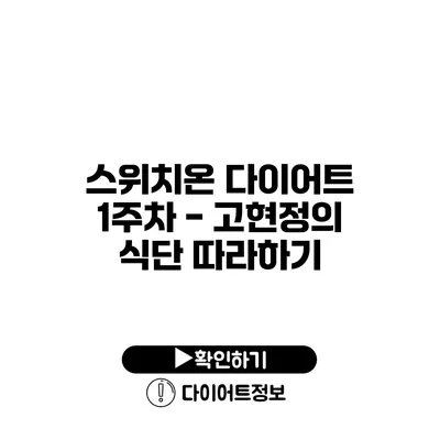 스위치온 다이어트 1주차 - 고현정의 식단 따라하기