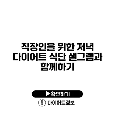 직장인을 위한 저녁 다이어트 식단 샐그램과 함께하기